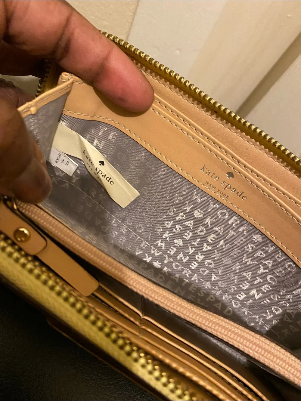 kate spade Bright Yellow Zip-Around Leather Wallet